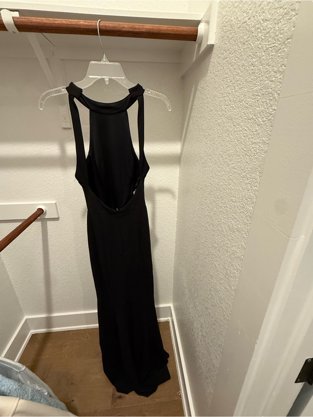 BHLDN Black Backless Halter Maxi Gown